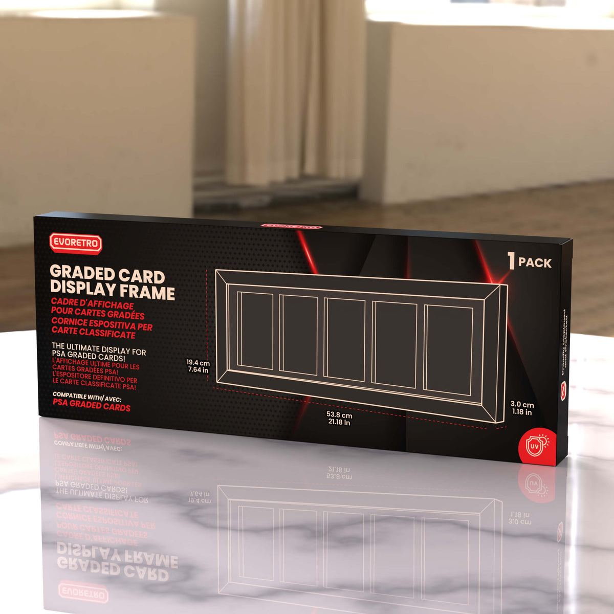 PSA Graded Wooden Frame Display with UV Glass card fit very tight ! LIQUIDATION