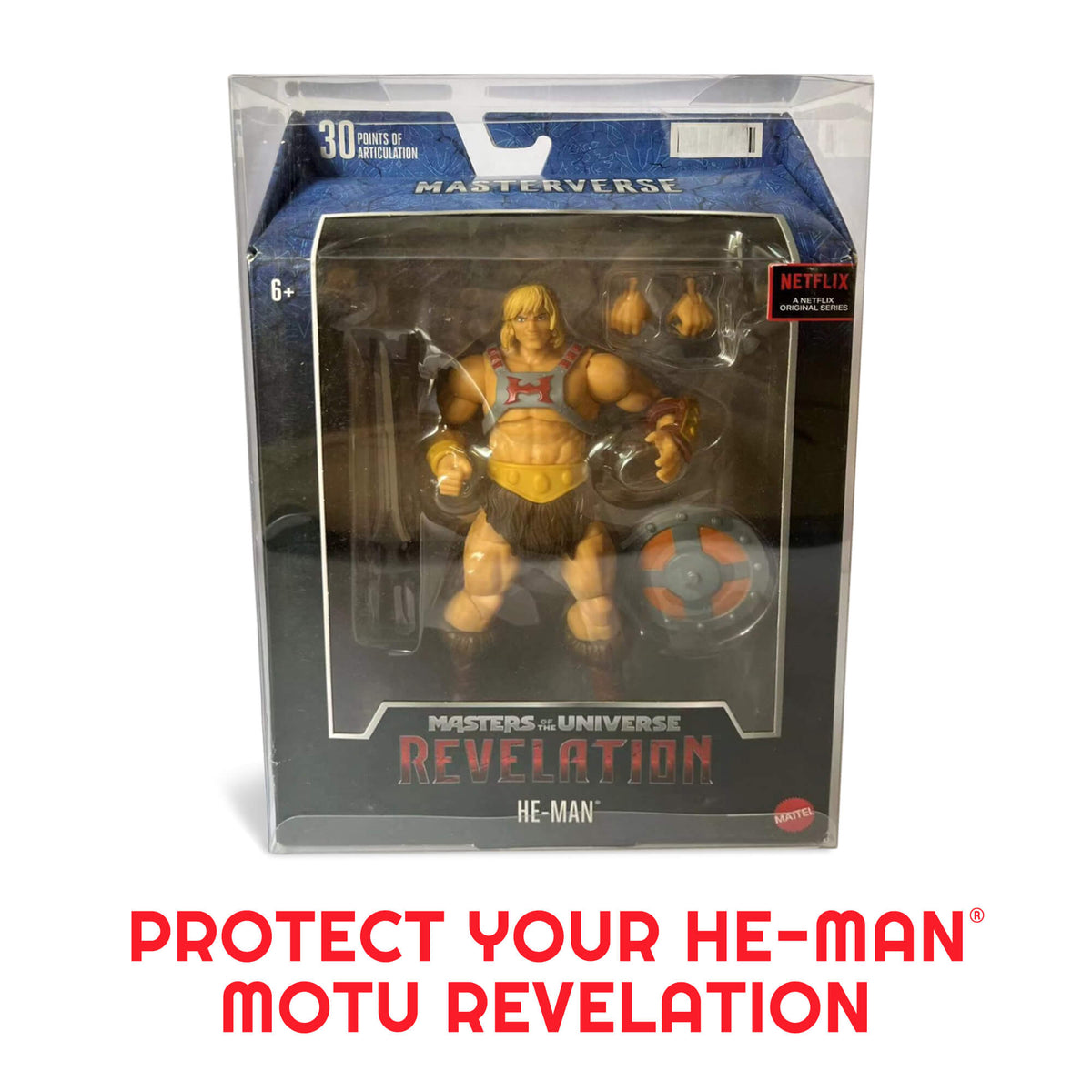 EVORETRO Display Case Protector for Master of The Universe Revelation Battle Armor 18.3x7.2x27 with Hanger pack of 10