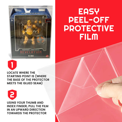 EVORETRO Display Case Protector for Master of The Universe Revelation Battle Armor 18.3x7.2x27 with Hanger pack of 10