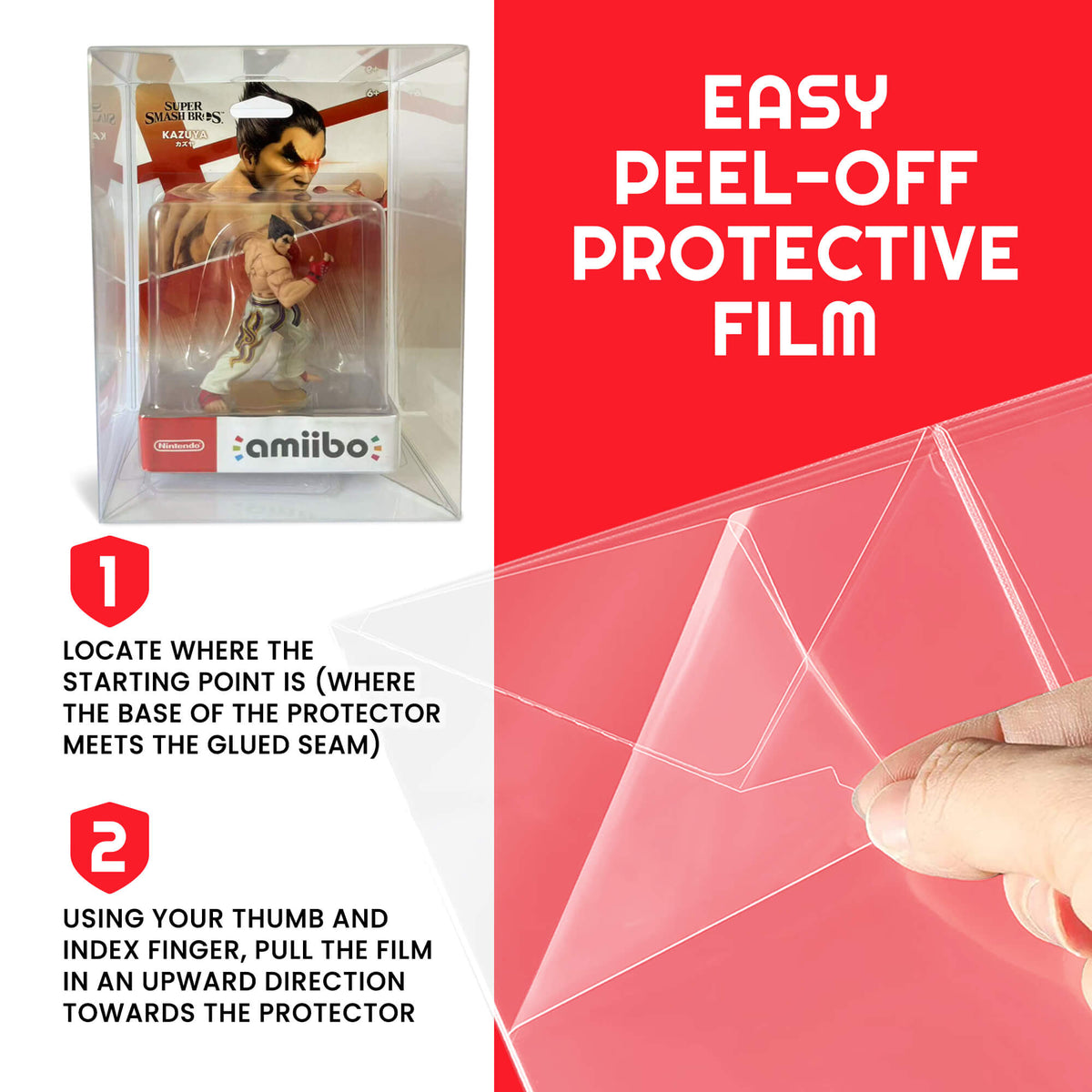 EVORETRO Protector for Small amiibo 12.9x7x19 PET Protector Pack of 10
