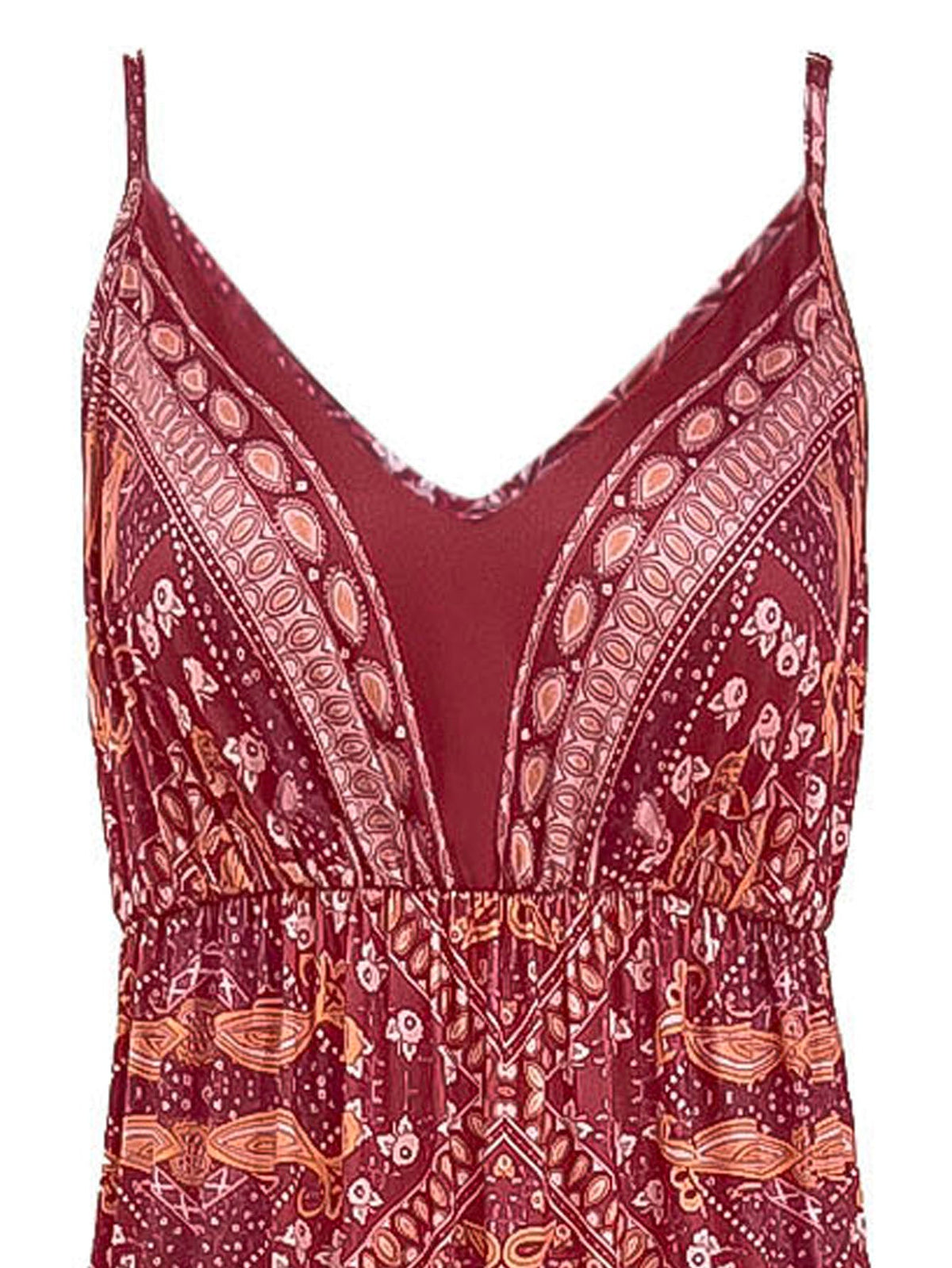 Women's Summer Boho Floral Print High-Waist V-Neck Spaghetti Strap Loose Maxi Dress