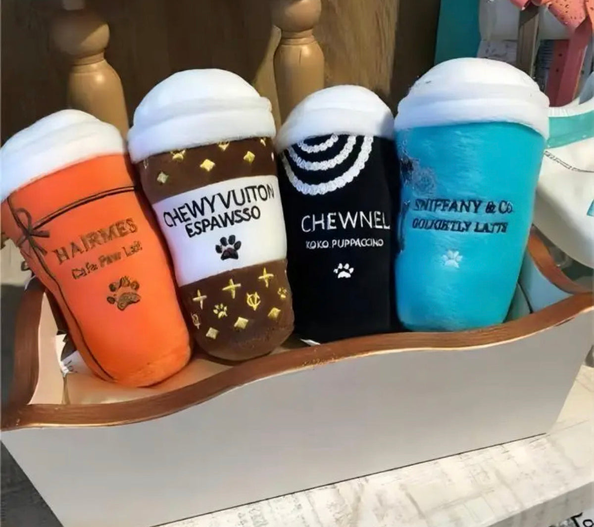 Plush Coffee Dog Toys – Luxury Plush Toy Set for Dogs