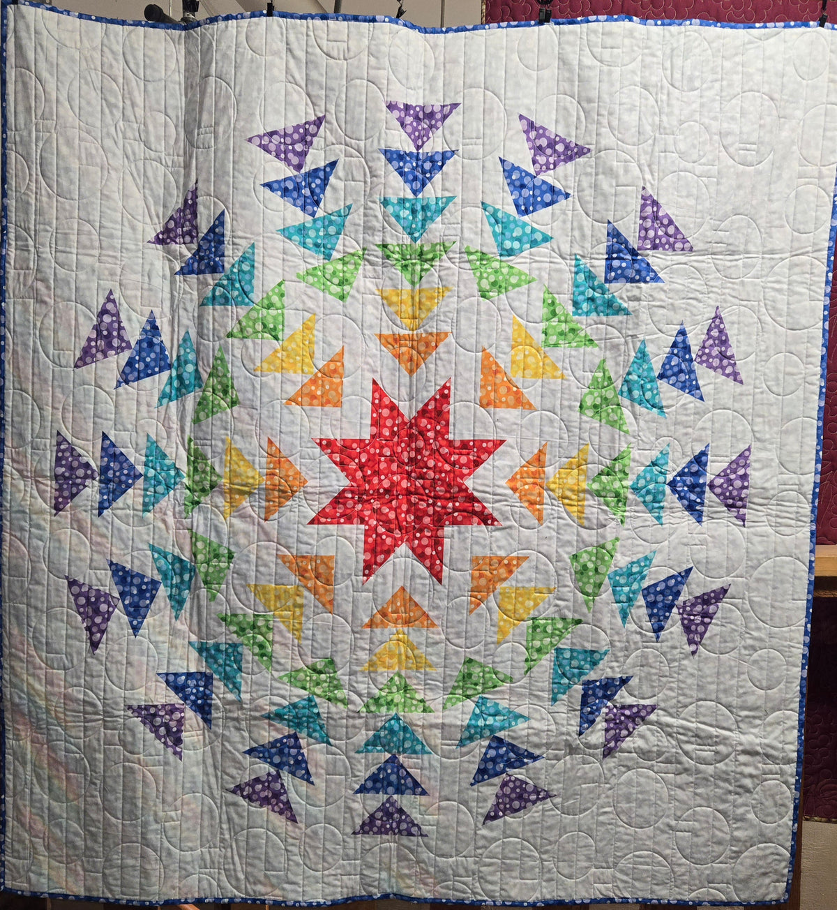 Store Sample- Lap Quilt- Rainbow Star