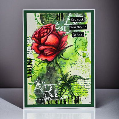 AALL and Create - Pochoir 6"x6" - Rose sauvage