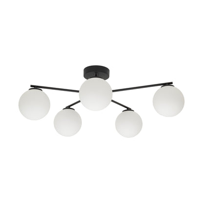 Plafonnier scandinave noir ELTON pour salon, chambre et couloir