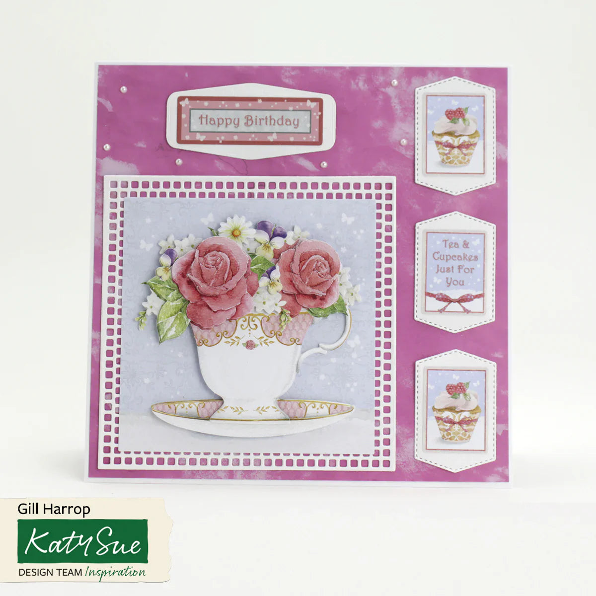 Découpages prédécoupés – Tasses à thé, fleurs et gâteau (lot de 3)