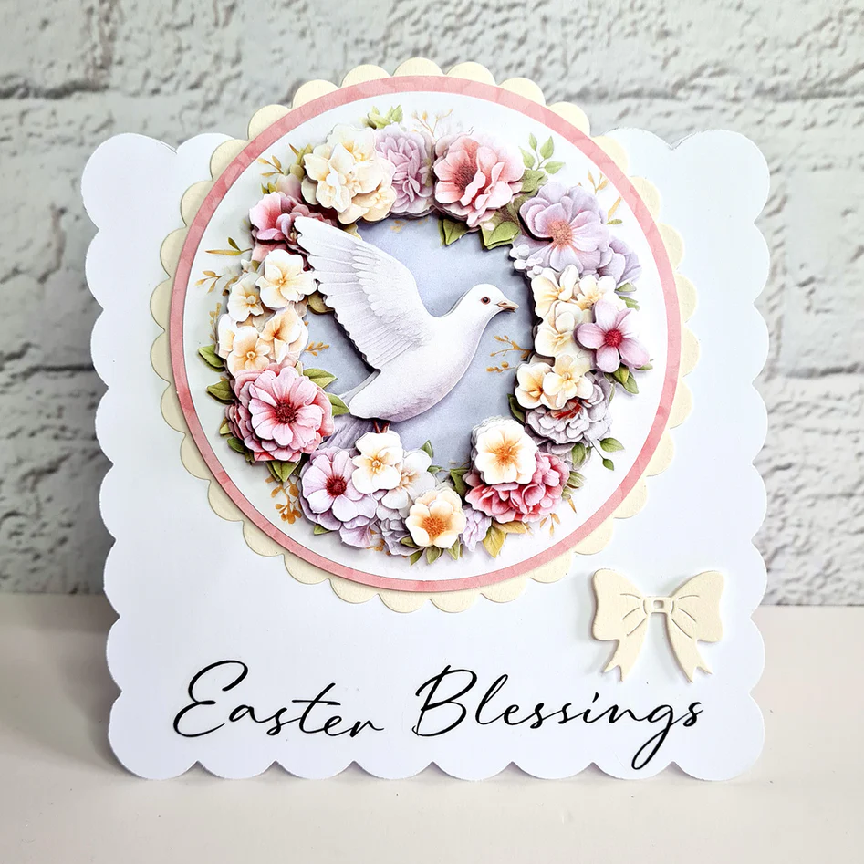 Die Cut Decoupage – Dove with Flowers (pack of 3)