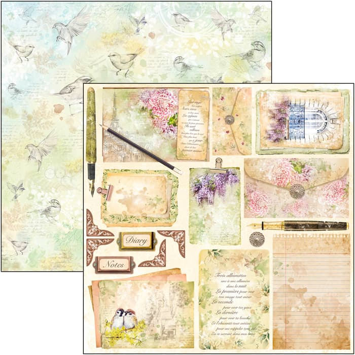 Ciao Bella Poèmes d'Amour Feuille de papier 30,5 x 30,5 cm 1 feuille