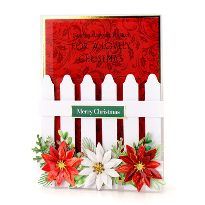 Noël traditionnel, fleurs et feuilles découpées, 12 feuilles
