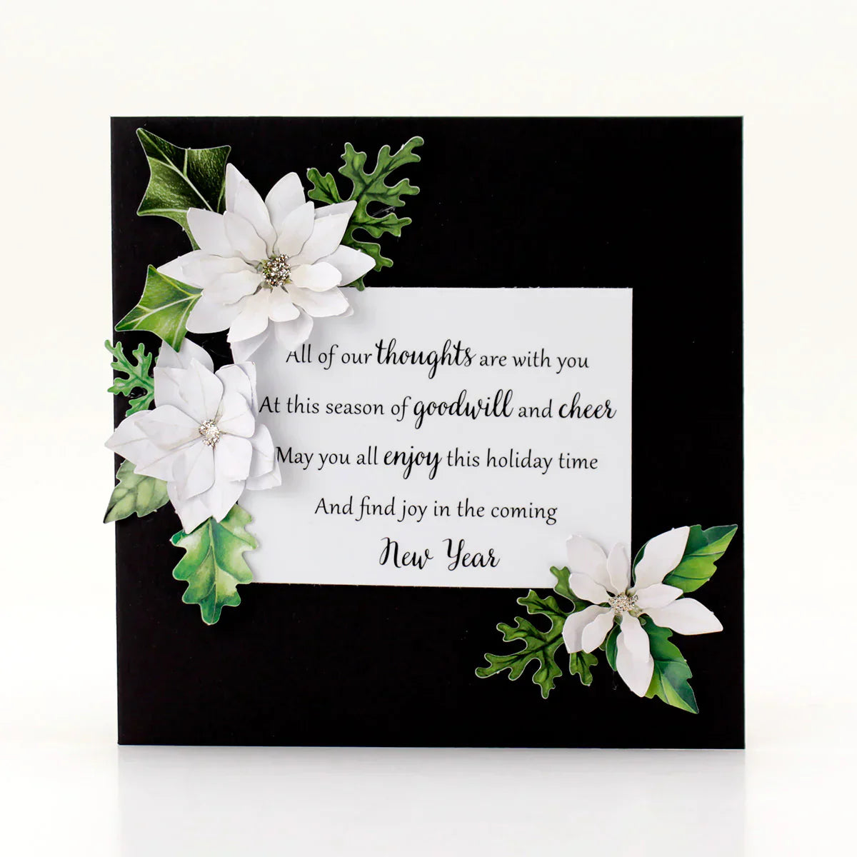 Noël traditionnel, fleurs et feuilles découpées, 12 feuilles