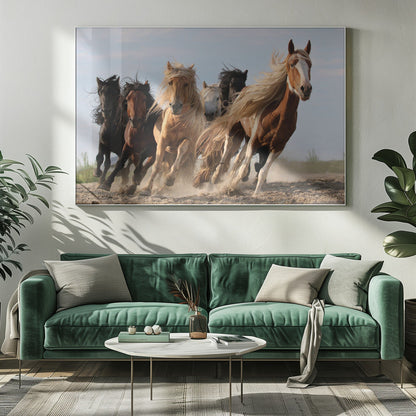 Art mural Six chevaux porte-bonheur