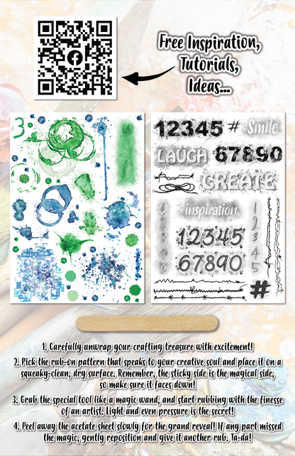 AALL and Create - A5 Rub-Ons - Emerald Azure