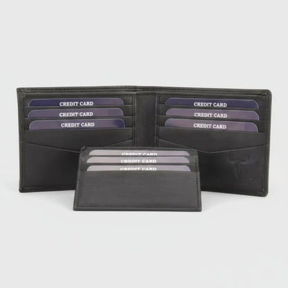Portefeuille bifold homme RFID avec étui à cartes amovible