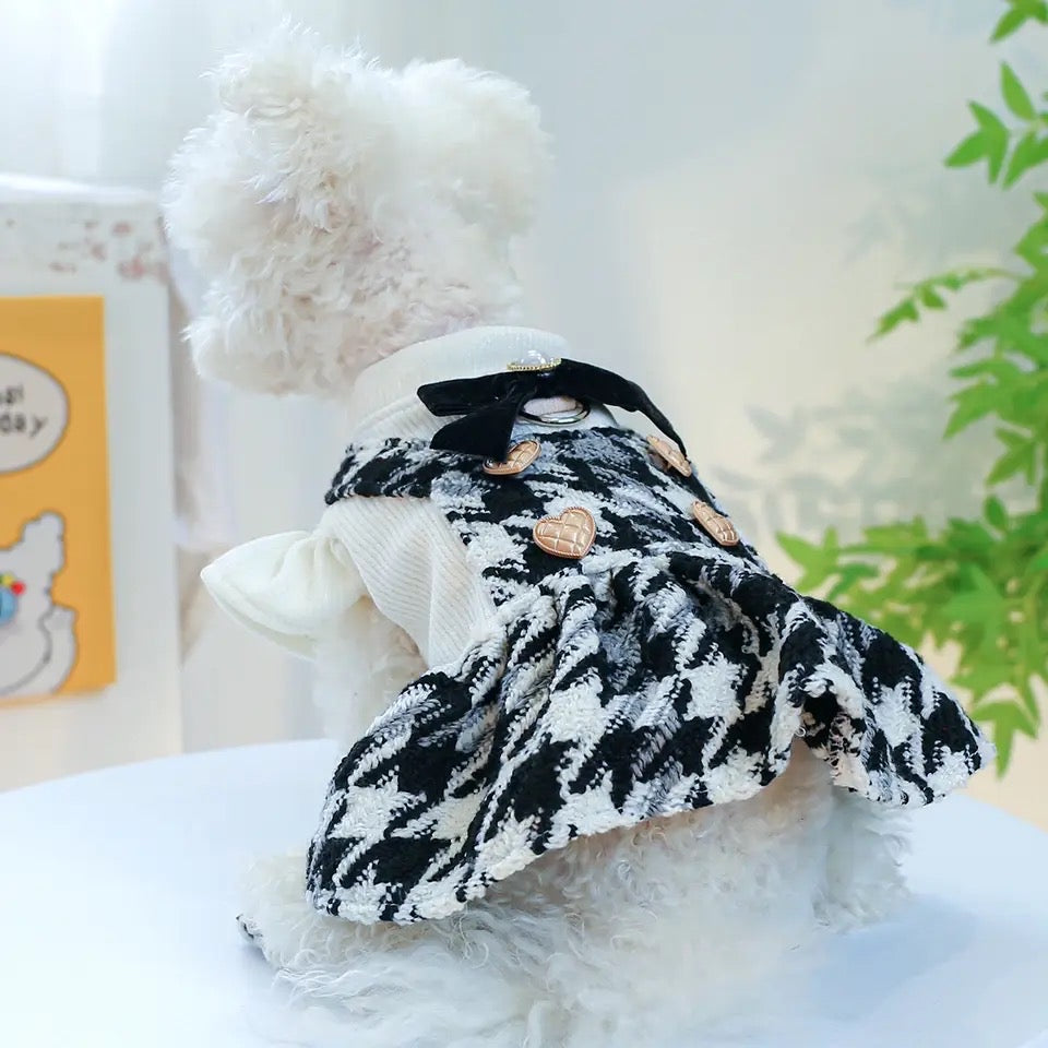 Robe pour chien Mademoiselle Tweed | Robe de mode pour animaux de compagnie