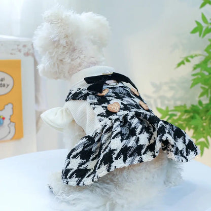 Robe pour chien Mademoiselle Tweed | Robe de mode pour animaux de compagnie