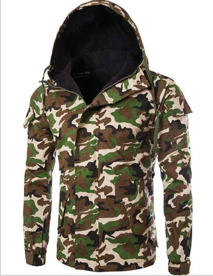 Military Camo Hoodie Jacket – Men's Lightweight British Fashion Outerwear