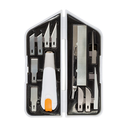 Fiskars Couteau de précision robuste à lames interchangeables, 11 lames
