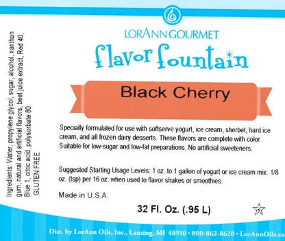 Saveur Cerise Noire - 4 oz. - 32 oz. - Arômes pour crèmes glacées et boissons - LorAnn Oils - Distribution canadienne - Livraison gratuite au Canada pour les commandes de plus de 199 CAD