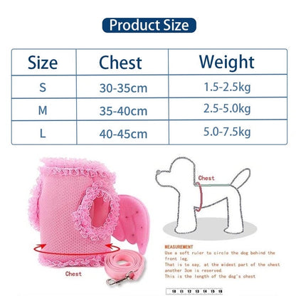 Angel Wings Dog Walking Set | Harness and Leash