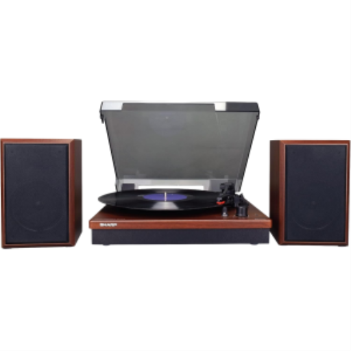 Platine vinyle tout-en-un SHARP RP-TT70 avec enceintes stéréo bibliothèque et Bluetooth – Lecture 3 vitesses