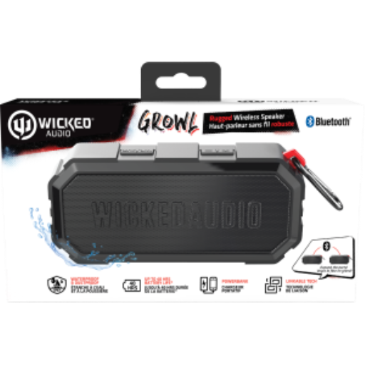 Enceinte Bluetooth robuste Growl avec batterie externe - Noire
