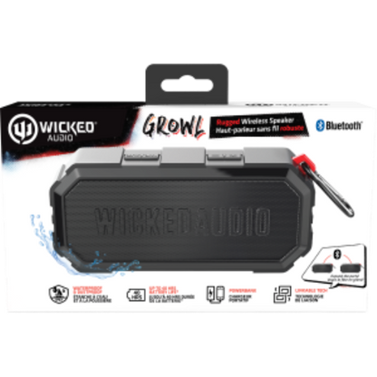 Enceinte Bluetooth robuste Growl avec batterie externe - Noire