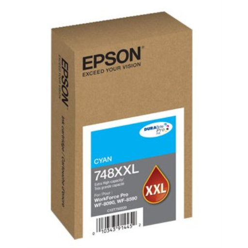 Cartouche d'encre d'origine cyan à très grande capacité Epson T748XXL (T748XXL220)