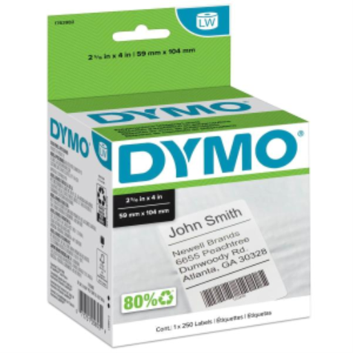 DYMO LW Shipping Labels for LabelWriter Label Printers, 2-5/16" x 4", Roll of 250