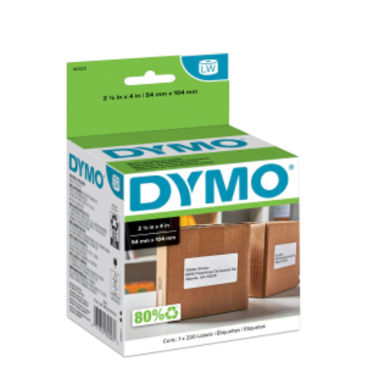 Étiquettes d'expédition Dymo authentiques LW, étiquettes Dymo pour imprimantes d'étiquettes LabelWriter, 54 x 101 mm, 1 rouleau de 220