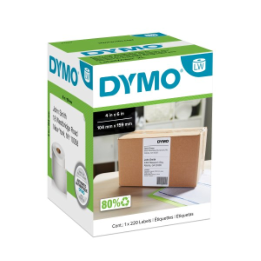 DYMO Authentic LW Extra-Large Shipping Labels, DYMO Labels for LabelWriter 5XL and 4XL Label Printers Only, White, 4" x 6", 1 Roll of 220
