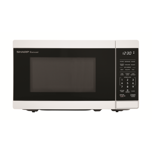 SHARP SMC0760KWC Four à micro-ondes de comptoir blanc de 0,7 pi³ et 700 W avec plateau tournant Carousel