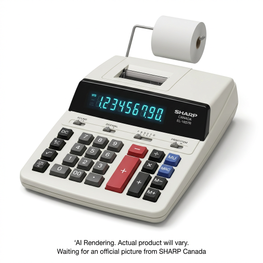 Calculatrice imprimante de bureau robuste Sharp EL-1607R – 10 chiffres, imprimante 2 couleurs
