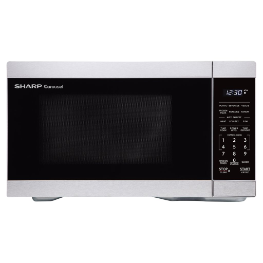 SHARP SMC0962KSC Four micro-ondes à plateau tournant Carousel de comptoir 0,9 pi cu 900W Acier inoxydable
