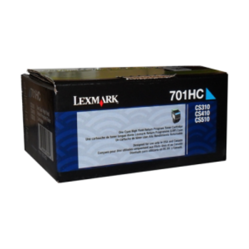 Lexmark CS310, CS/CX410, 510 Cartouche de toner cyan 3K du programme de retour Référence : 70C1HC0