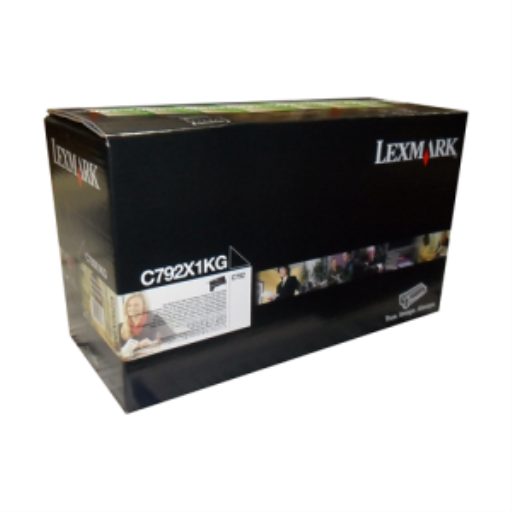 Cartouche d'impression Lexmark C/X792 noire, programme de retour, 20 000 pages