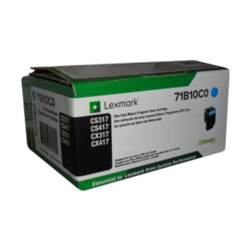 Cartouche de toner cyan 2,3K du programme de retour Lexmark CS/CX317, 417, 517 Référence : 71B10C0