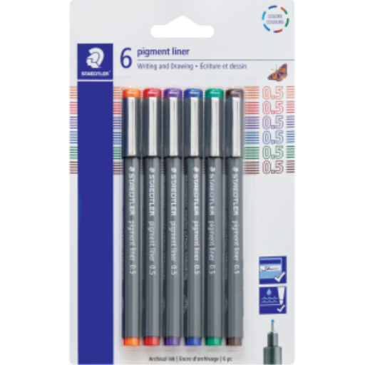 Pointe fine pigmentée 0,5 mm couleurs assorties