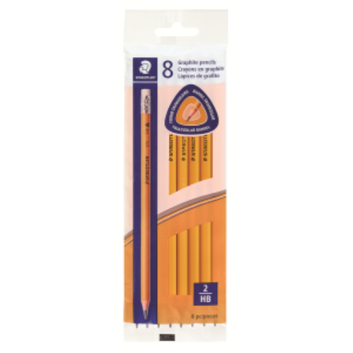 pencil yellow, triang extru HB,8pk - Canada only