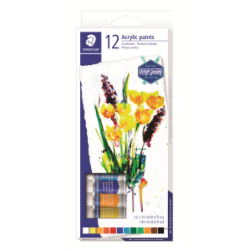 8500-C12-02 STAEDTLER-Mars Limited PEINTURE ACRYLIQUE TUBES 12ml