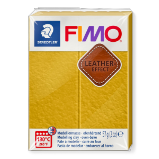 Pâte à Modeler Fimo Effet Cuir Ocre 57g