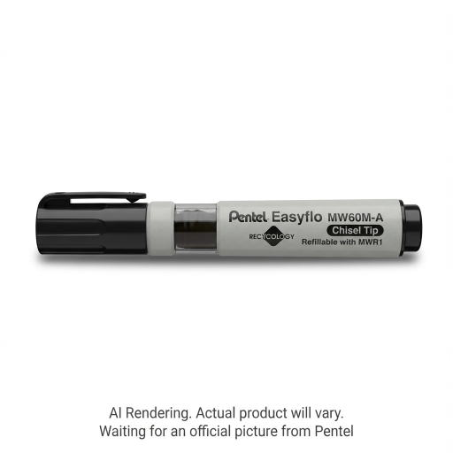 Easyflo White Board Marker, Chisel Tip (1.3/5.2mm), Black Ink