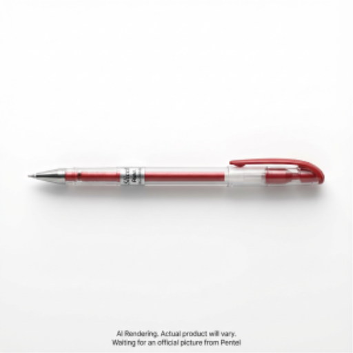 Stylo gel Pentel Arts Slicci Metallic (0,8 mm) à pointe aiguille, encre métallique rouge