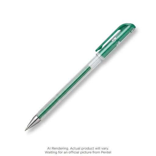 Stylo gel Pentel Arts Slicci Metallic (0,8 mm) à pointe fine encre verte métallique