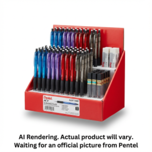 Crayon porte-mines Icy, présentoir ouvert assorti, 72 crayons, 24 recharges, 12 gommes
