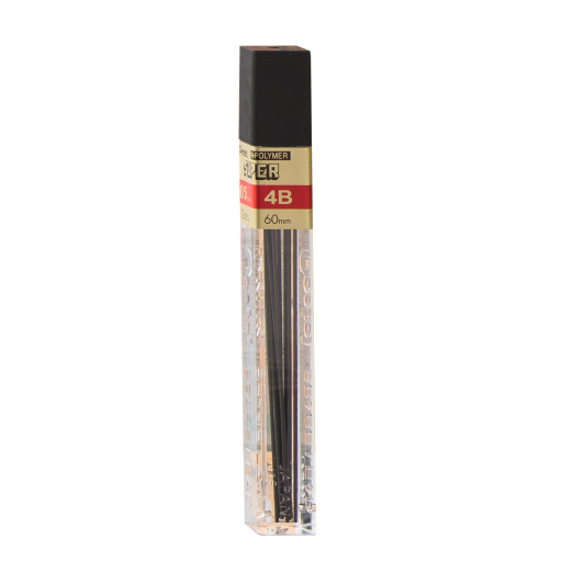 Mines de Crayon Polymère Supérieures (0,5 mm), 4B, 12 Mines par Tube