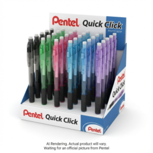 Crayon mécanique rétractable Quick Click (0,7 mm) assorti, présentation en vrac, 60 pièces