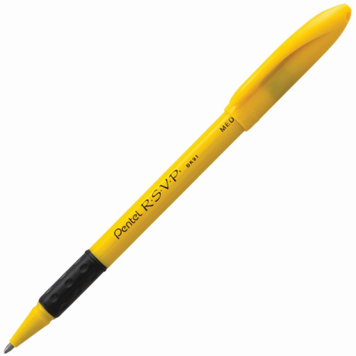 R.S.V.P. Safety Colour Barrel Capped, Black Ink