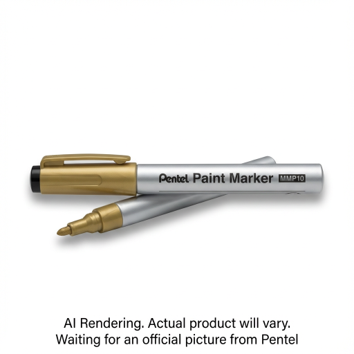 Pentel Paint Marker, Medium Point (4.5mm), Bullet Tip, Gold Ink