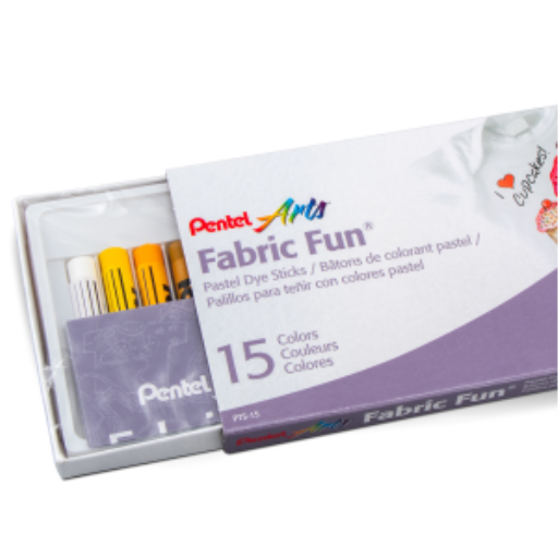 Pastels pour tissu Pentel Arts Fabric Fun – Boîte de 15 couleurs