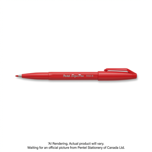Pentel Arts Sign Pen Fiber-Tipped Pen, (2.0mm), Red Ink